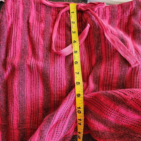SUNDANCE Shobu Relaxed Cotton Drawstring Pants Small Striped Casual Beachy Boho - Picture 8 of 13